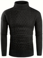 Women's Plus Size Cable Pattern Roll Neck Jumper