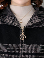 Women's Zip-Through Check Hoodie Jacket