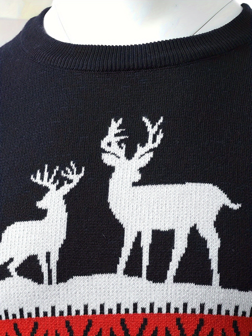 Women's Red Christmas Jumper with Reindeer Motif