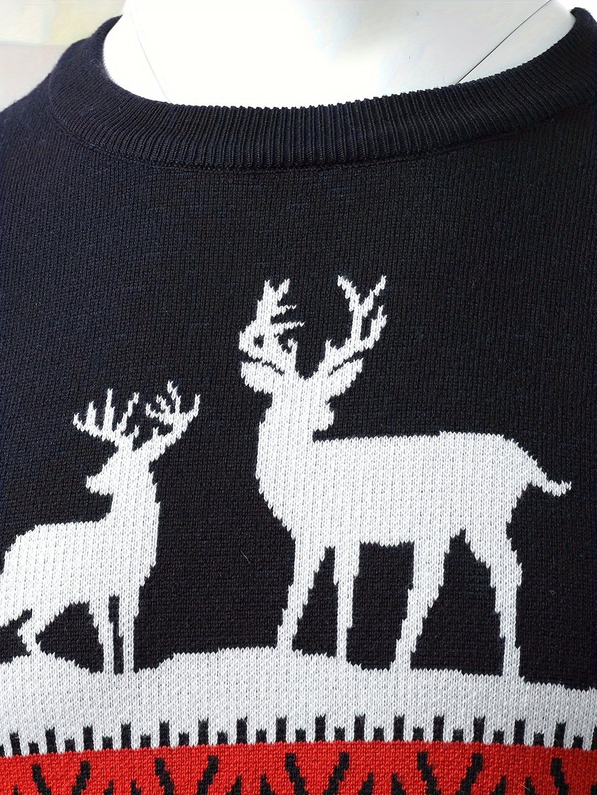 Women's Red Christmas Jumper with Reindeer Motif