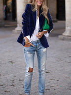 Women's Soft Velvet Blazer for Evenings Out