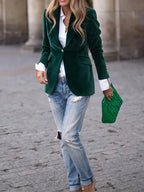 Women's Soft Velvet Blazer for Evenings Out