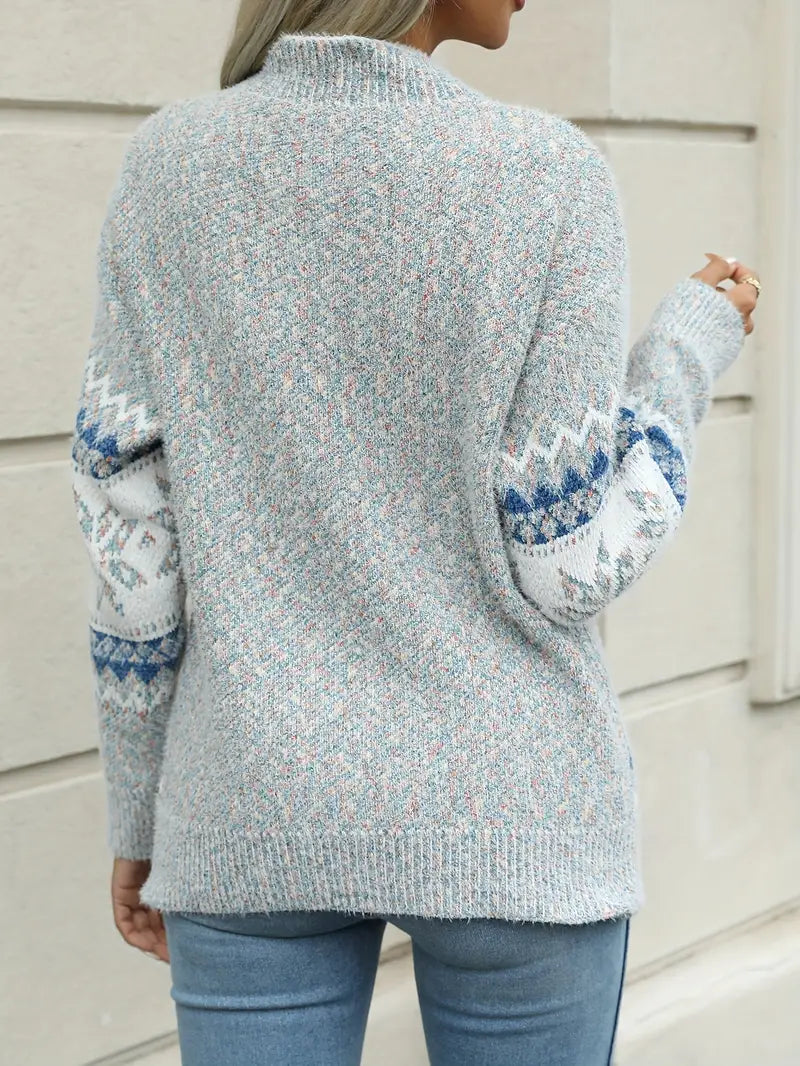 Women's Soft Textured Fair Isle Pullover Jumper