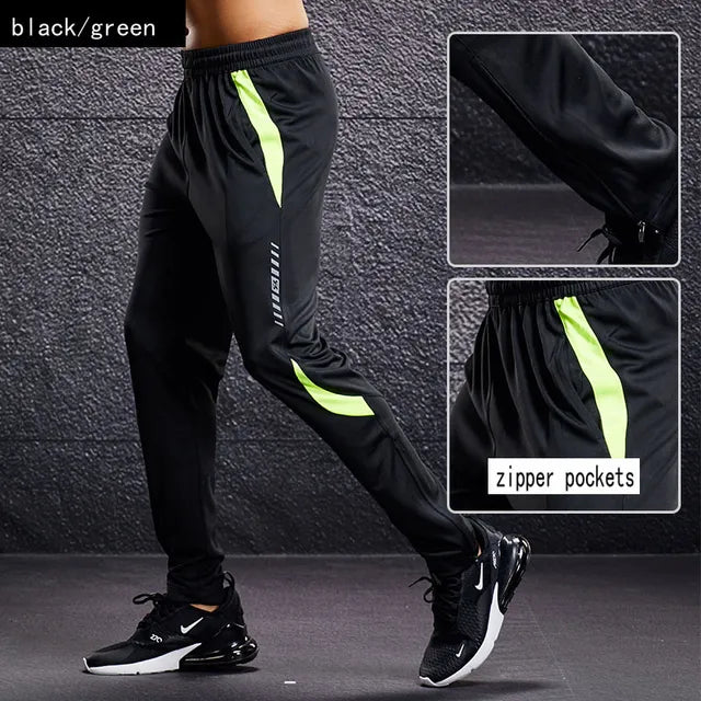 Men's Lightweight Tapered Joggers with Zip Pockets – Neon Green