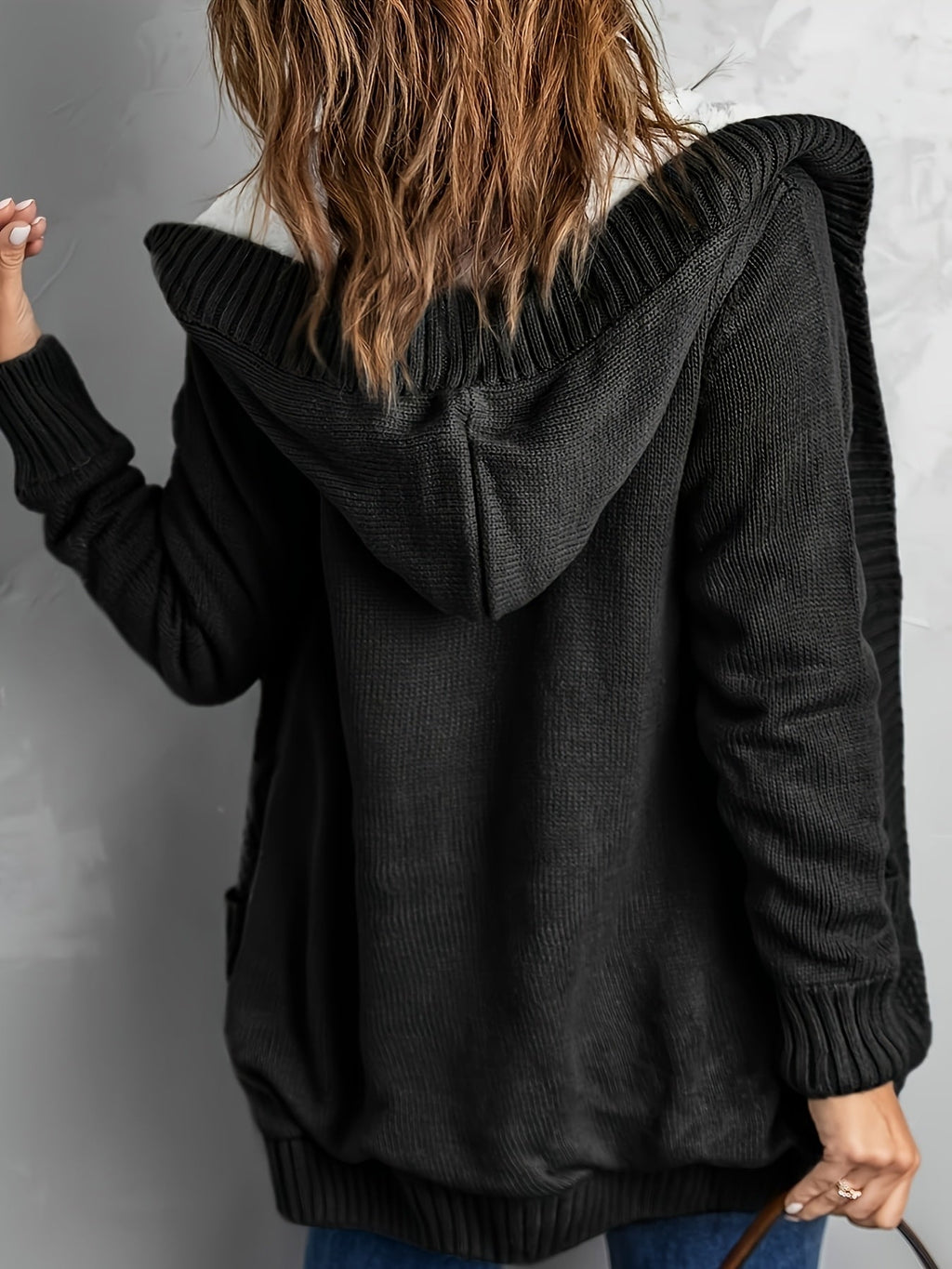 Women's Soft-Lined Button-Up Hooded Cardigan