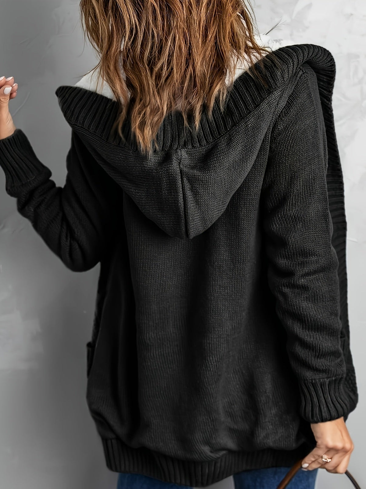 Women's Soft-Lined Button-Up Hooded Cardigan