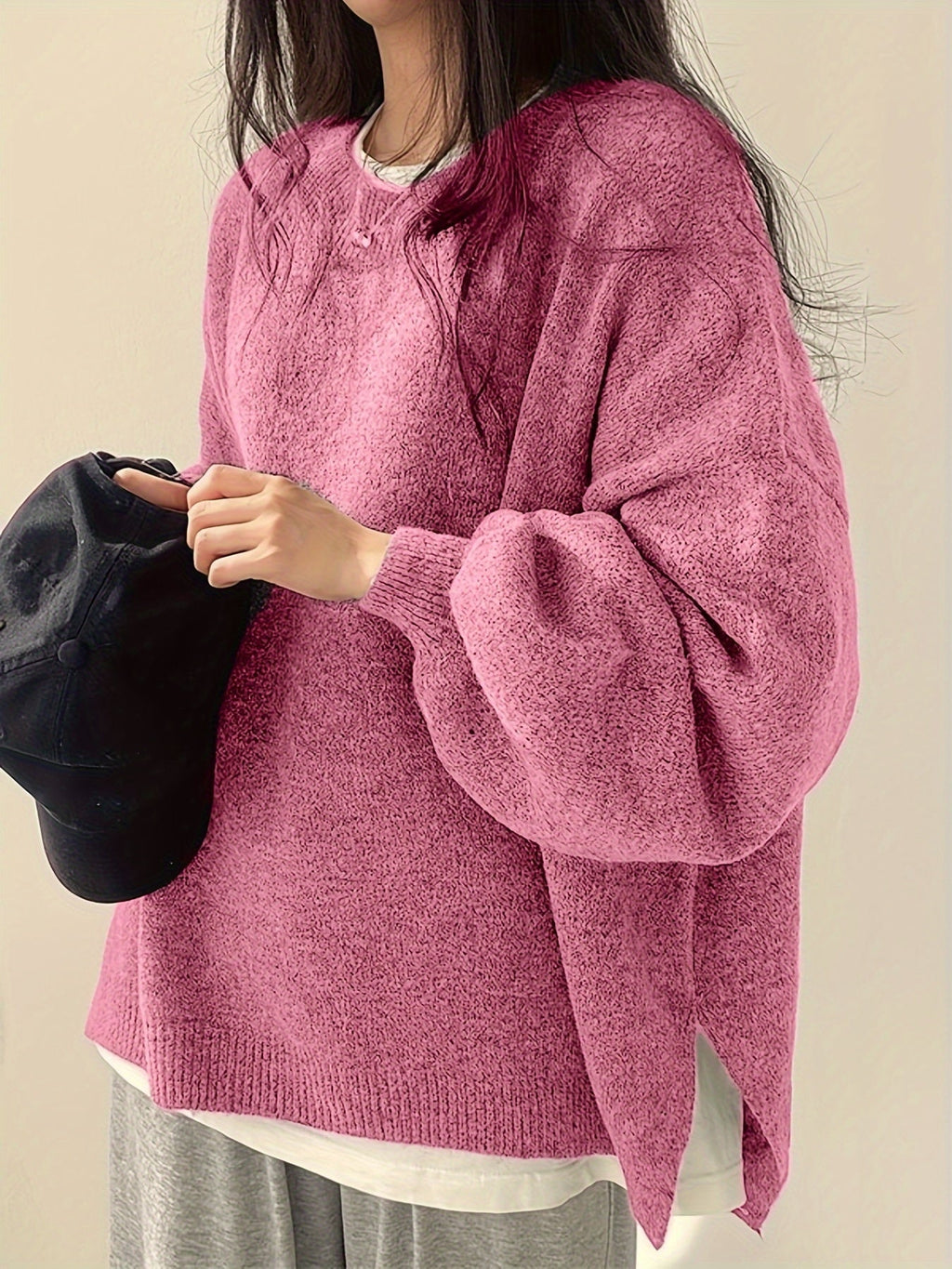 Women's Chunky Warm Round Neck Pullover Jumper