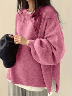 Women's Chunky Warm Round Neck Pullover Jumper