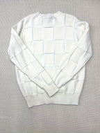 Women's Raised Check Knit Crew Neck Jumper