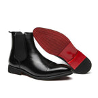 Men's Structured Leather Boots for Smart Casual Days – Black