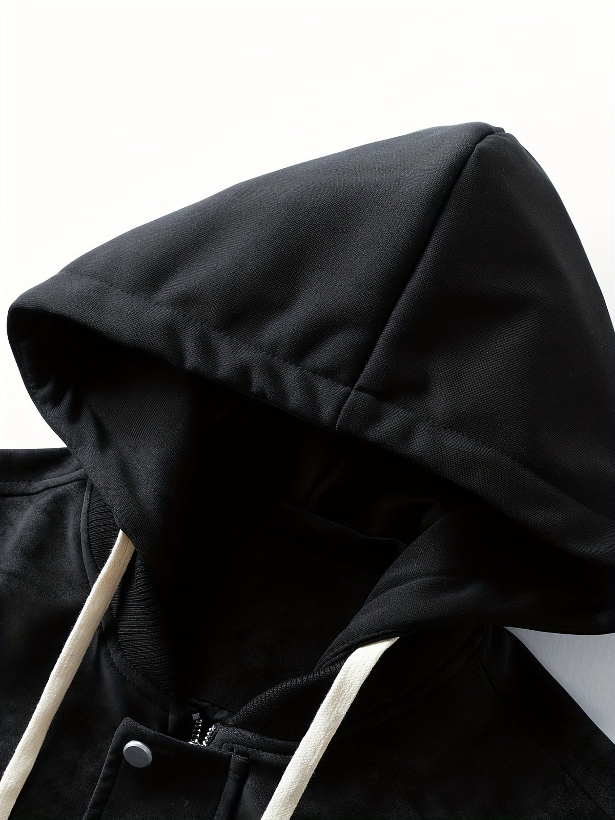 Women's Relaxed Drawstring Hood Jacket with Sleeve Pocket