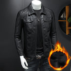 Men's Vintage Leather Jacket with Classic Everyday Cut