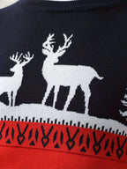Women's Red Christmas Jumper with Reindeer Motif