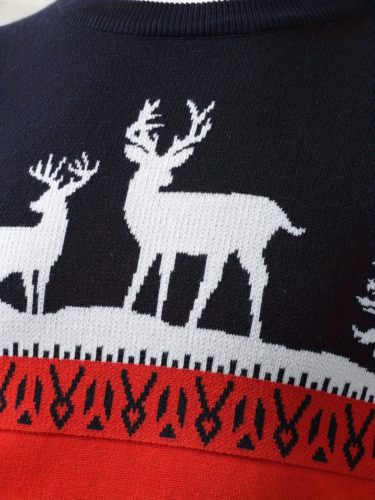 Women's Red Christmas Jumper with Reindeer Motif