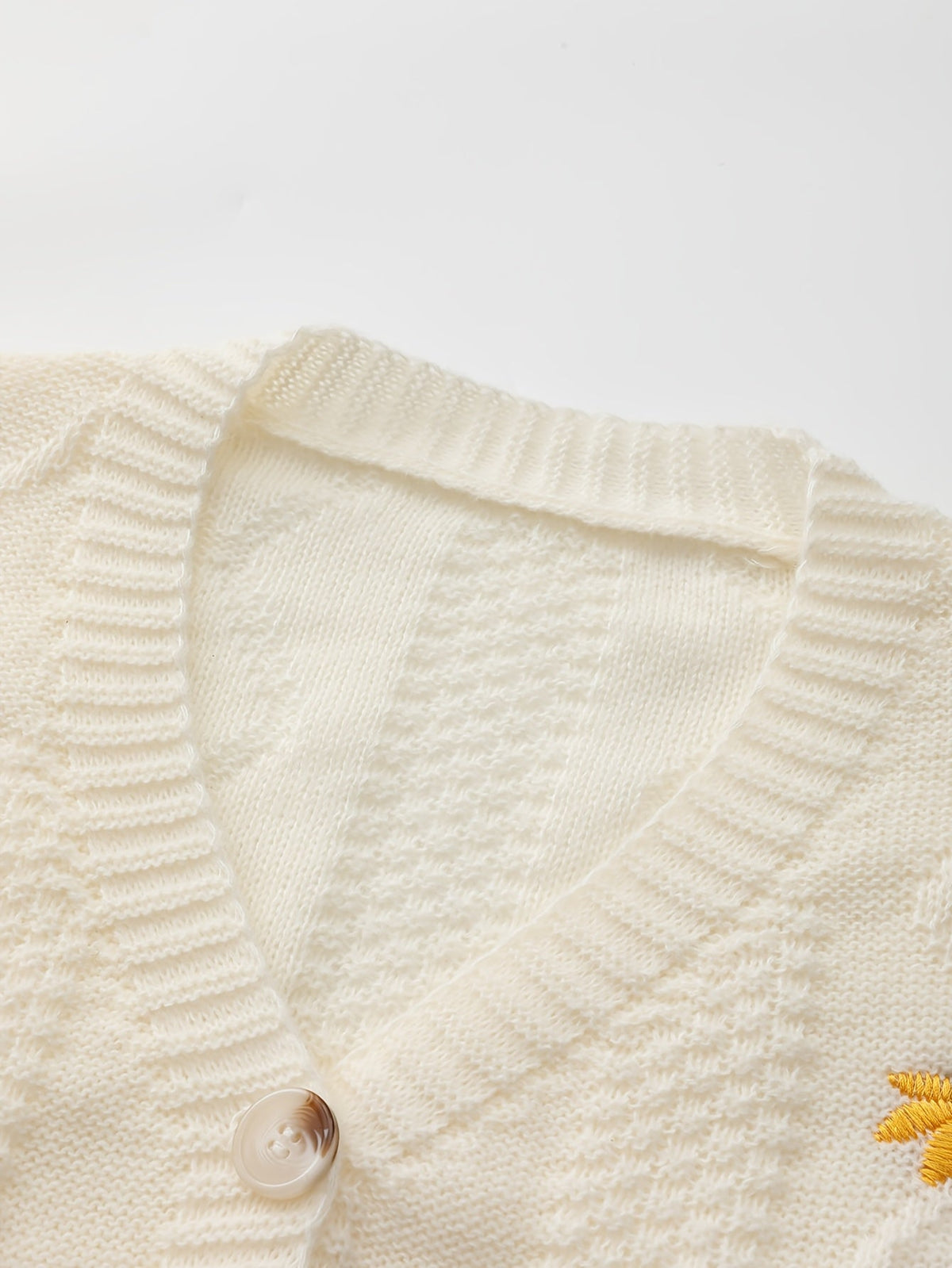 Women's Embroidered Flower Knit Cardigan with Pockets
