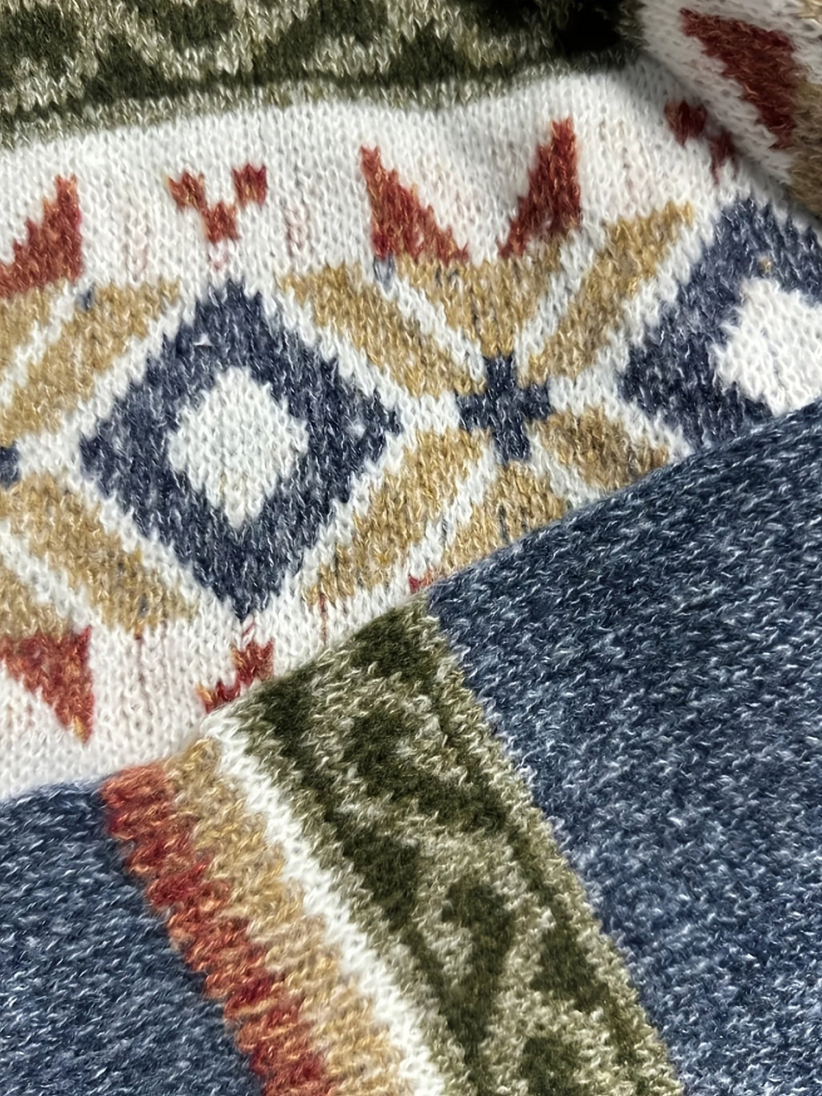 Women's Relaxed Knit Cardigan with Patterned Yoke