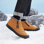 Men's Quilted Ankle Snow Boots with Warm Lining and Grip Sole