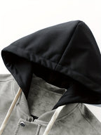 Women's Relaxed Drawstring Hood Jacket with Sleeve Pocket