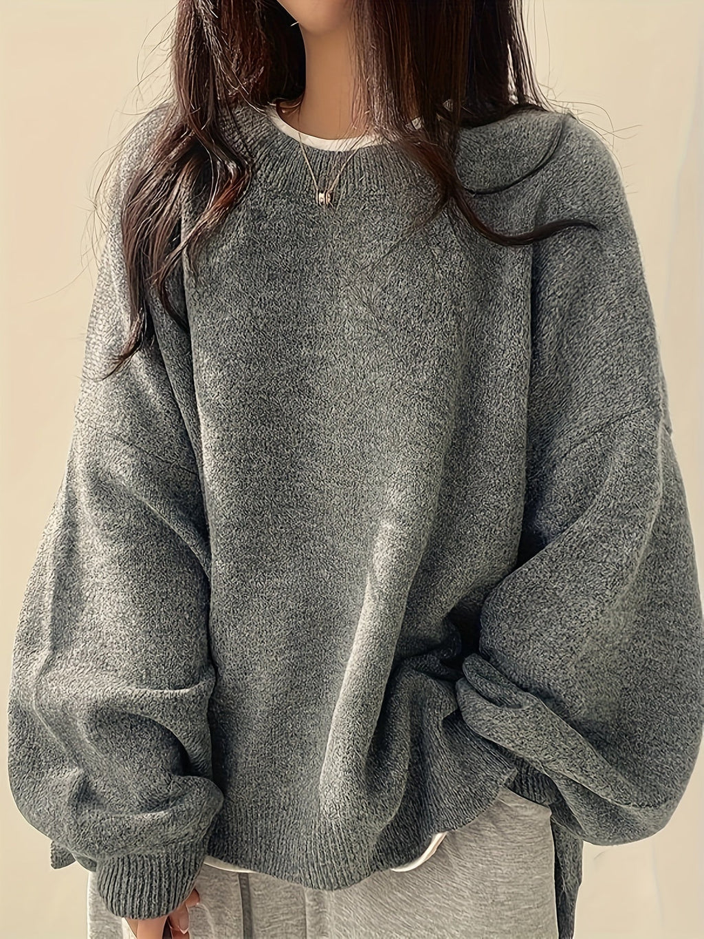 Women's Chunky Warm Round Neck Pullover Jumper