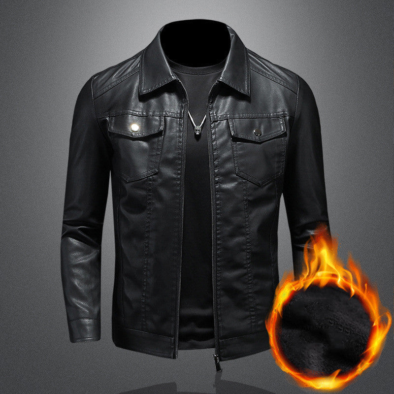 Men's Vintage Leather Jacket with Classic Everyday Cut