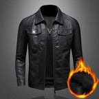 Men's Vintage Leather Jacket with Classic Everyday Cut