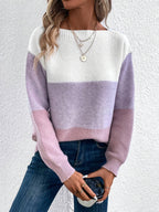 Women's Relaxed Colour-Block Dropped Shoulder Jumper