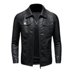 Men's Vintage Leather Jacket with Classic Everyday Cut