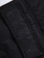 Women's Black Plush-Lined Insulated Hooded Winter Coat