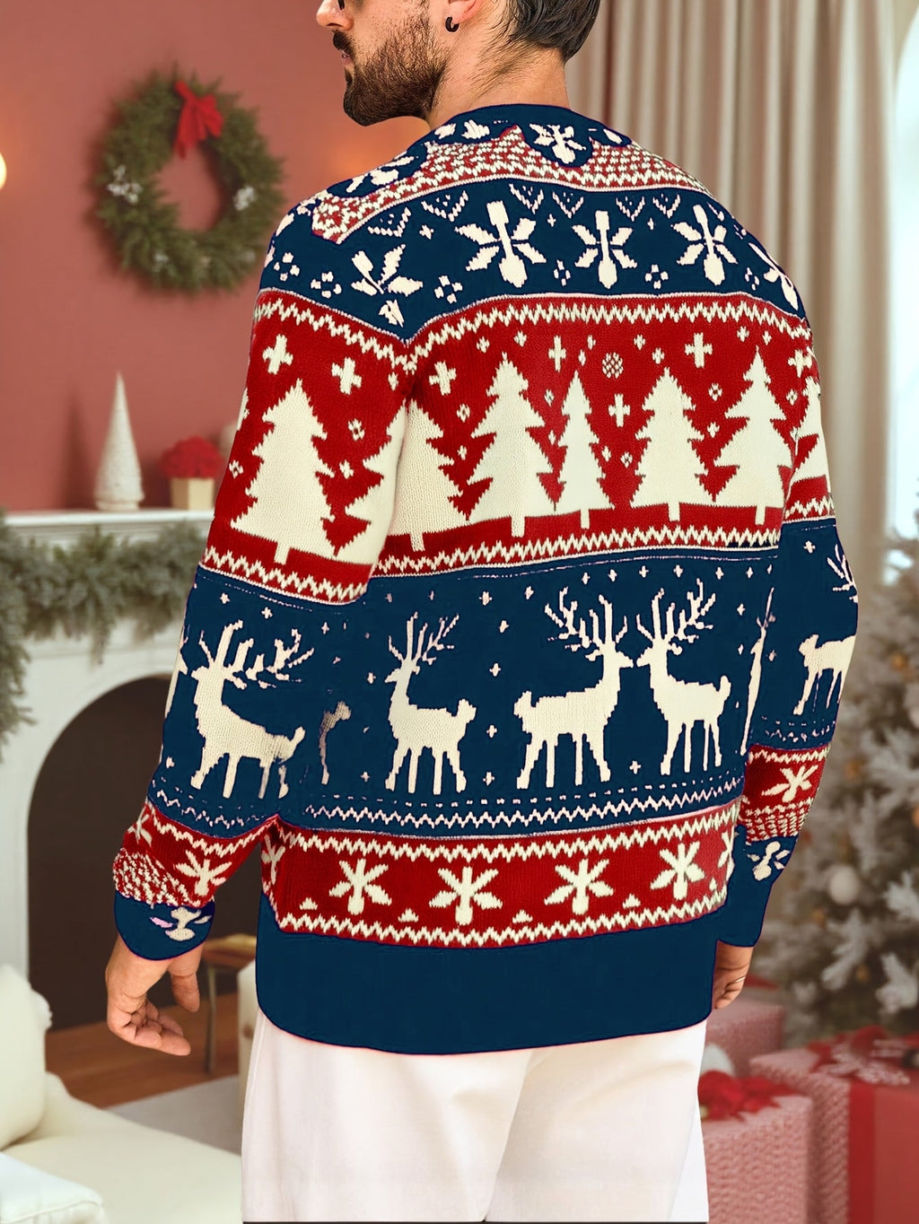 Women's Thick Knit Christmas Jumper with Classic Winter Motifs