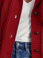 Women's Soft-Lined Button-Up Hooded Cardigan