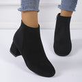 Women's Chelsea Ankle Boots with Low Block Heel – Black