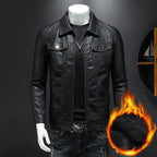 Men's Vintage Leather Jacket with Classic Everyday Cut