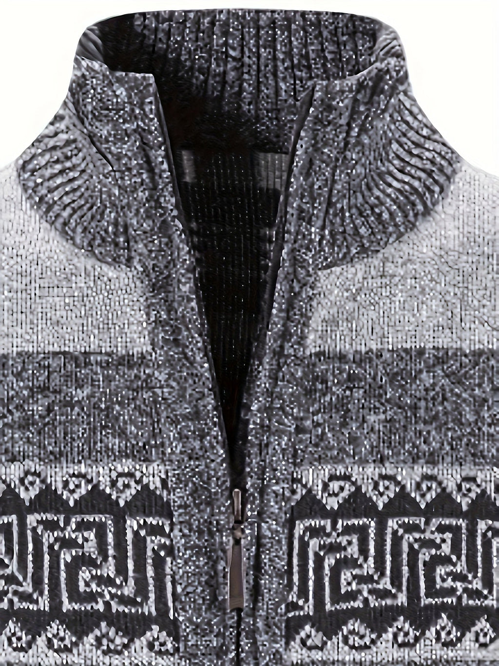 Women's Plush-Lined Patterned Zip Cardigan