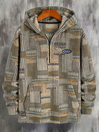 Women's Plush Printed Zip Neck Pullover