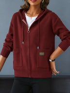Women's Relaxed Full-Zip Knit Hoodie Cardigan