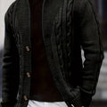 Women's Classic Cable-Knit Buttoned Cardigan - Black