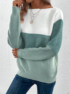 Women's Relaxed Colour-Block Dropped Shoulder Jumper