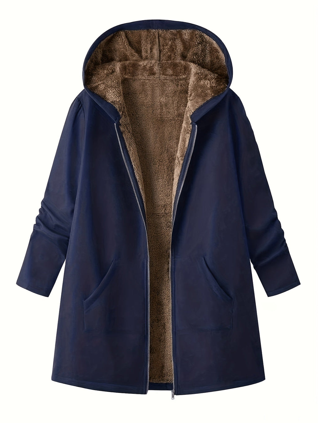 Women's Soft-Lined Hooded Zip-Up Winter Coat