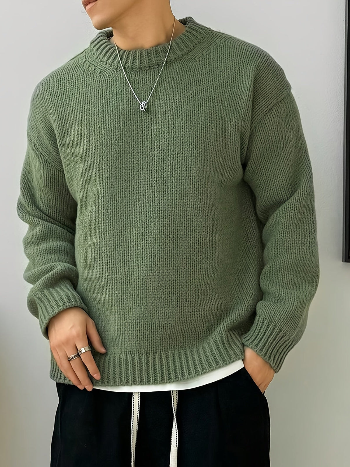 Women's Soft Knit Dropped Shoulder Crew Jumper