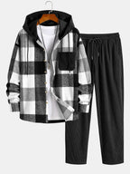 Men's Hooded Flannel Shirt and Cord Trousers Co-ord