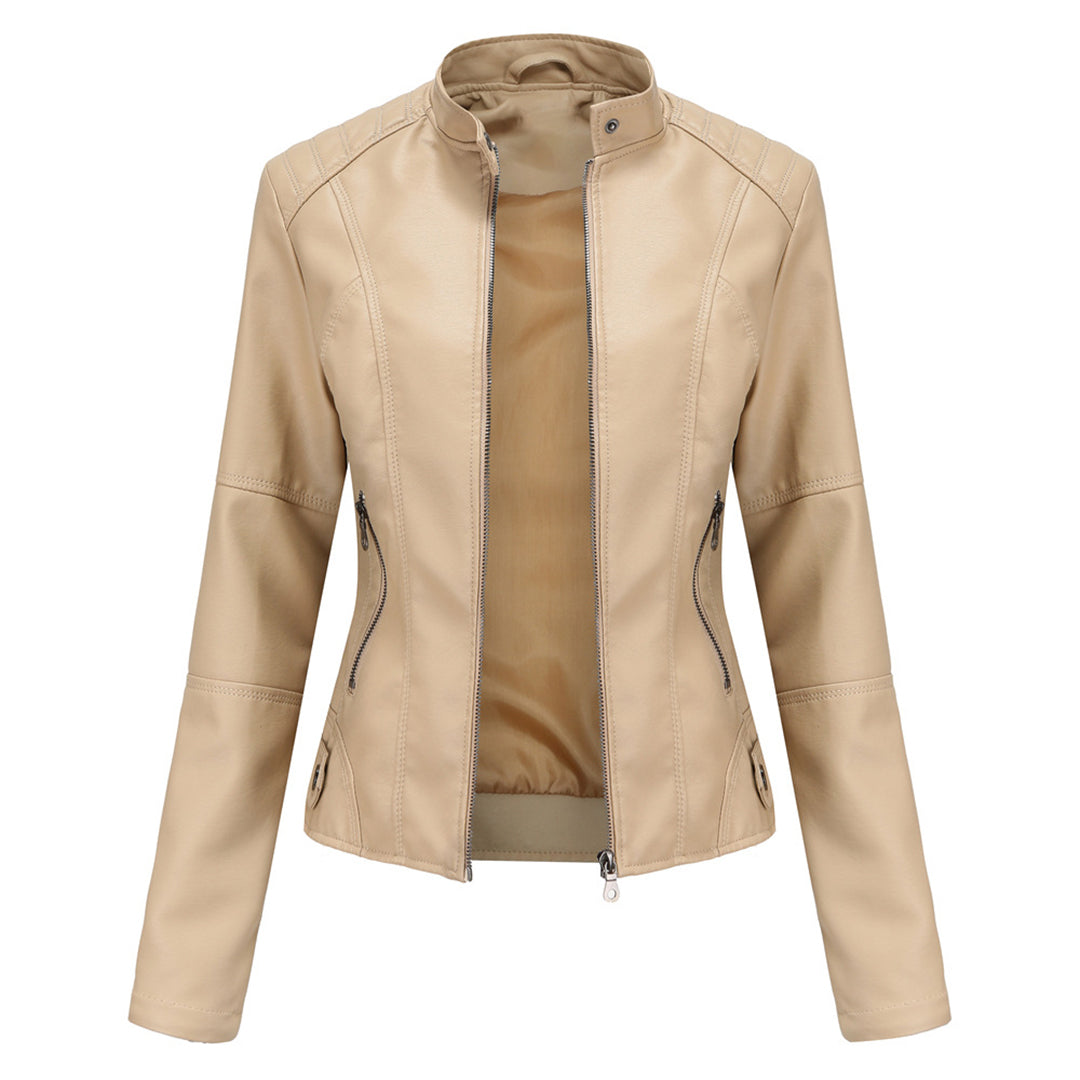 Women's Tailored Jacket Sleek Everyday Silhouette – Beige