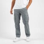 Men's Tapered Cotton Cargo Trousers with Relaxed Streetwear Fit