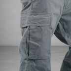 Men's Tapered Cotton Cargo Trousers with Relaxed Streetwear Fit