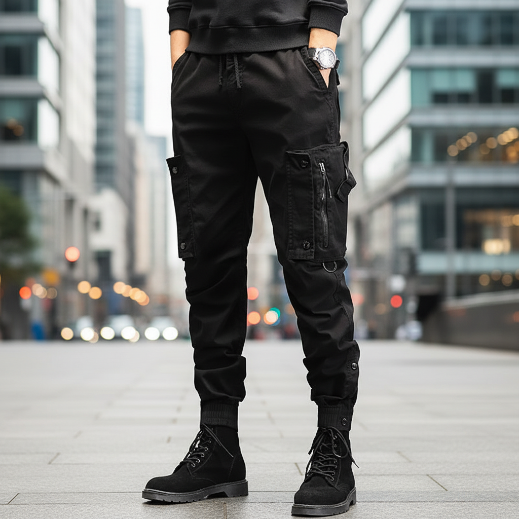 Men's Stretch Utility Cargo Joggers with Slim Tapered Fit