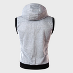 Men's Contrast Trim Zip Gilet with Removable Hood