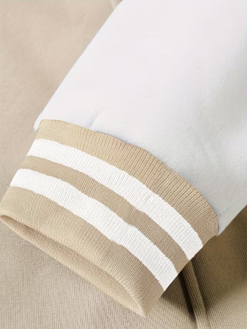 Men's Panelled Baseball Collar Jacket with Side Pockets