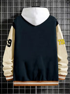 Men's Panelled Baseball Collar Jacket with Side Pockets