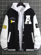 Men's Panelled Baseball Collar Jacket with Side Pockets