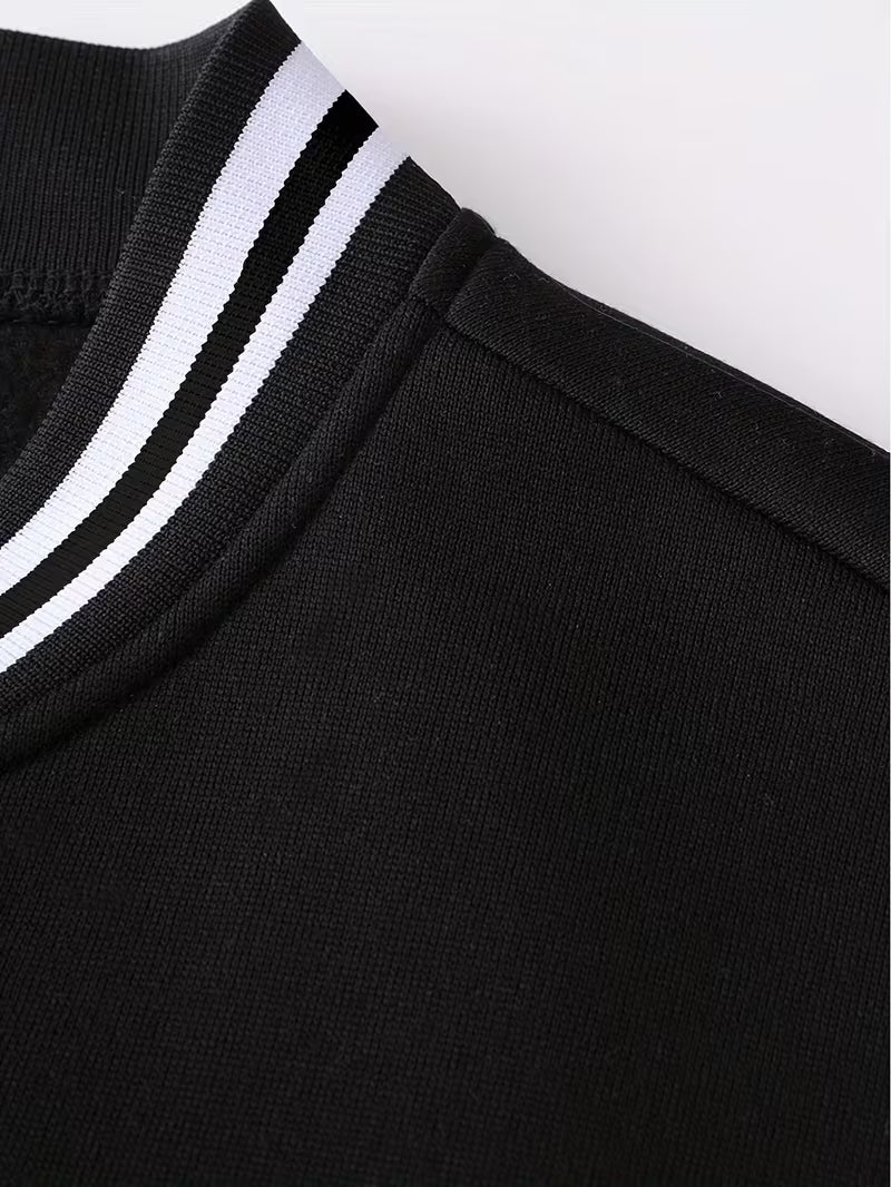 Men's Panelled Baseball Collar Jacket with Side Pockets