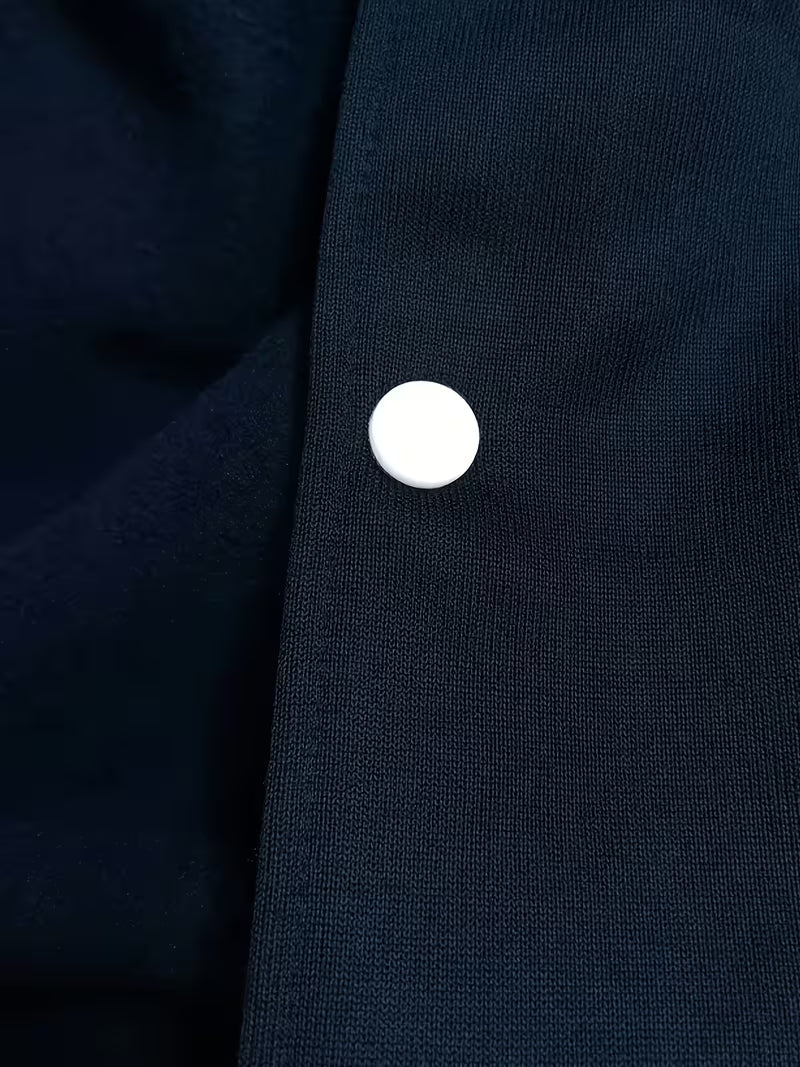 Men's Panelled Baseball Collar Jacket with Side Pockets